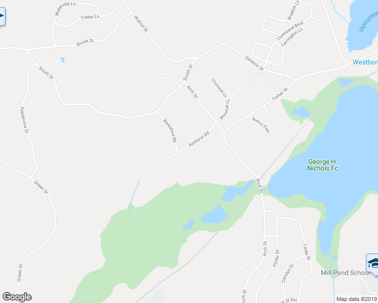 map of restaurants, bars, coffee shops, grocery stores, and more near 15 Amherst Road in Shrewsbury