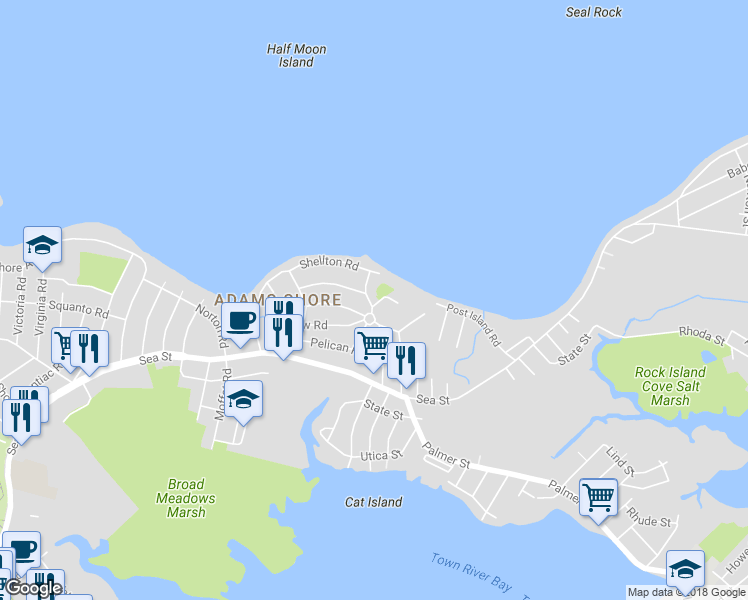 map of restaurants, bars, coffee shops, grocery stores, and more near 29 Heron Road in Quincy