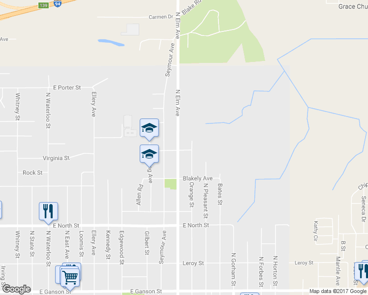 map of restaurants, bars, coffee shops, grocery stores, and more near 1604 Floral Avenue in Jackson