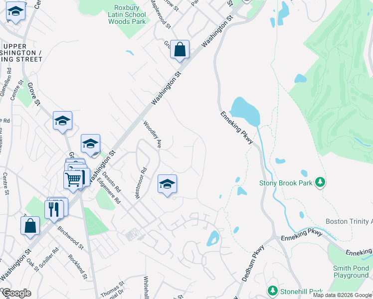 map of restaurants, bars, coffee shops, grocery stores, and more near 6 Cedarcrest Terrace in Boston