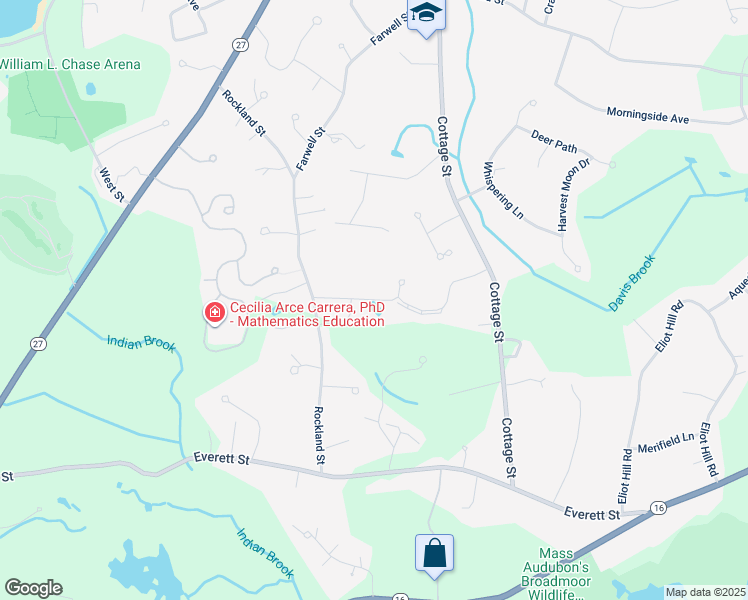 map of restaurants, bars, coffee shops, grocery stores, and more near 99 Wayside Rd in Natick