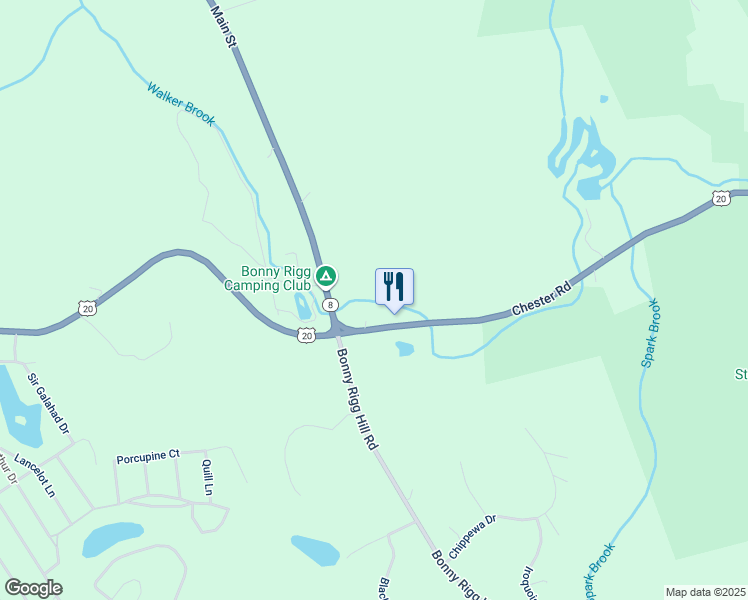 map of restaurants, bars, coffee shops, grocery stores, and more near 71 Chester Road in Becket