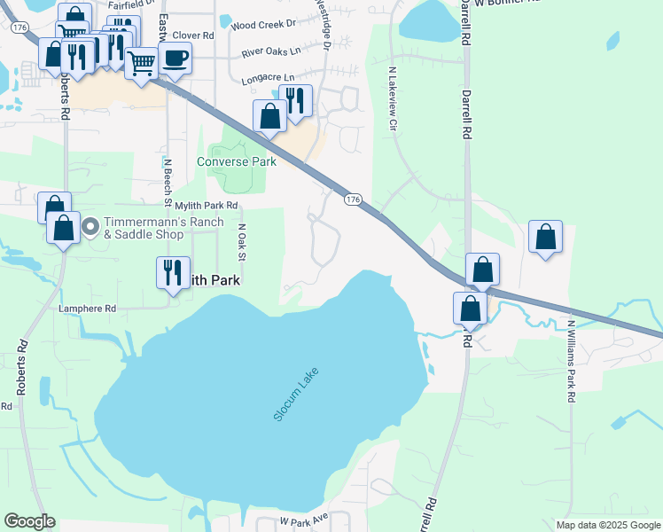 map of restaurants, bars, coffee shops, grocery stores, and more near 4378 Shooting Star Drive in Island Lake
