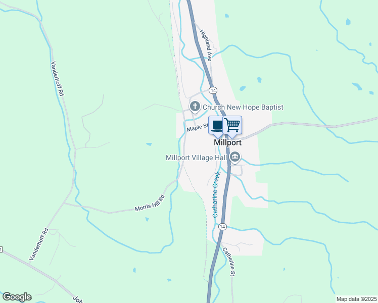 map of restaurants, bars, coffee shops, grocery stores, and more near 142 Morris Hill Road in Millport