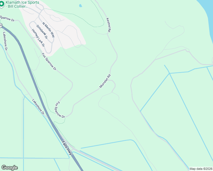 map of restaurants, bars, coffee shops, grocery stores, and more near 4183 Murrelet Road in Klamath Falls