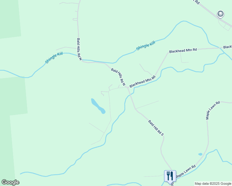 map of restaurants, bars, coffee shops, grocery stores, and more near 45 Crow S Nest Road in Round Top