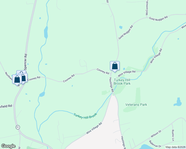 map of restaurants, bars, coffee shops, grocery stores, and more near 26-32 Cooney Road in Spencer