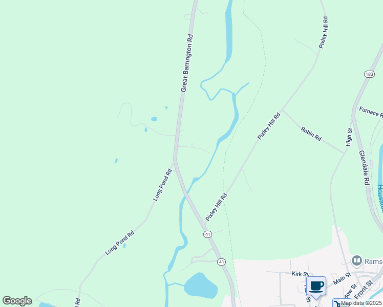 map of restaurants, bars, coffee shops, grocery stores, and more near 2-14 Water St in West Stockbridge