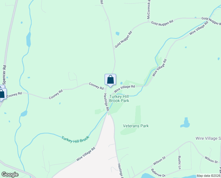 map of restaurants, bars, coffee shops, grocery stores, and more near 54 Hastings Road in Spencer