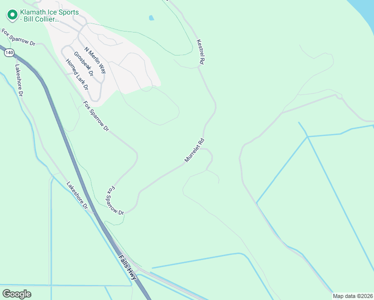map of restaurants, bars, coffee shops, grocery stores, and more near 4183 Murrelet Road in Klamath Falls