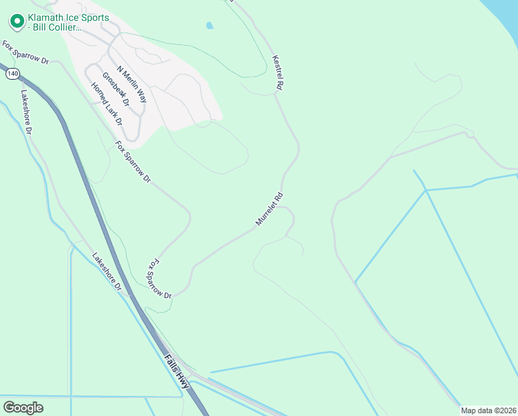 map of restaurants, bars, coffee shops, grocery stores, and more near 4183 Murrelet Road in Klamath Falls