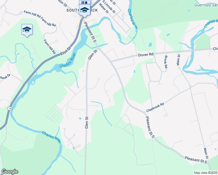 map of restaurants, bars, coffee shops, grocery stores, and more near 5 Lookout Farm Road in Natick