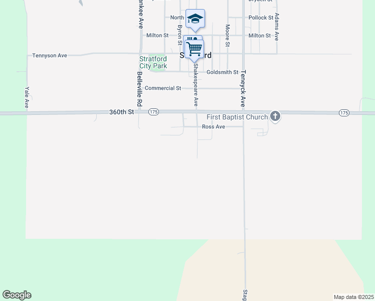 map of restaurants, bars, coffee shops, grocery stores, and more near 295 Willow Street in Stratford