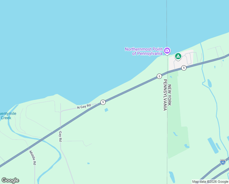 map of restaurants, bars, coffee shops, grocery stores, and more near 12434 East Lake Road in North East