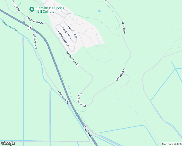 map of restaurants, bars, coffee shops, grocery stores, and more near 4634 Cooper's Hawk Road in Klamath Falls