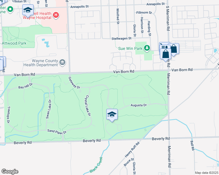 map of restaurants, bars, coffee shops, grocery stores, and more near 32300 Gateway Drive in Romulus
