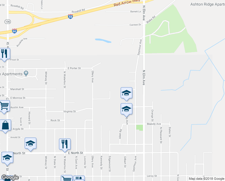 map of restaurants, bars, coffee shops, grocery stores, and more near 1024 Fleming Avenue in Jackson