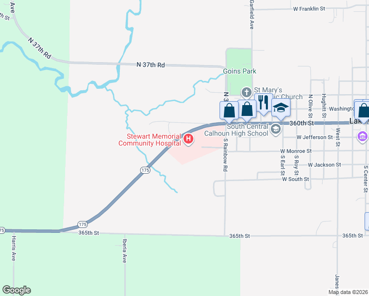 map of restaurants, bars, coffee shops, grocery stores, and more near 1301 West Main Street in Lake City