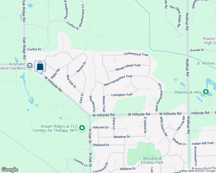 map of restaurants, bars, coffee shops, grocery stores, and more near 6917 New Hampshire Trail in Crystal Lake