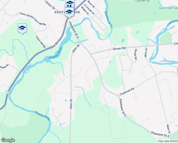 map of restaurants, bars, coffee shops, grocery stores, and more near 5 Lookout Farm Road in Natick