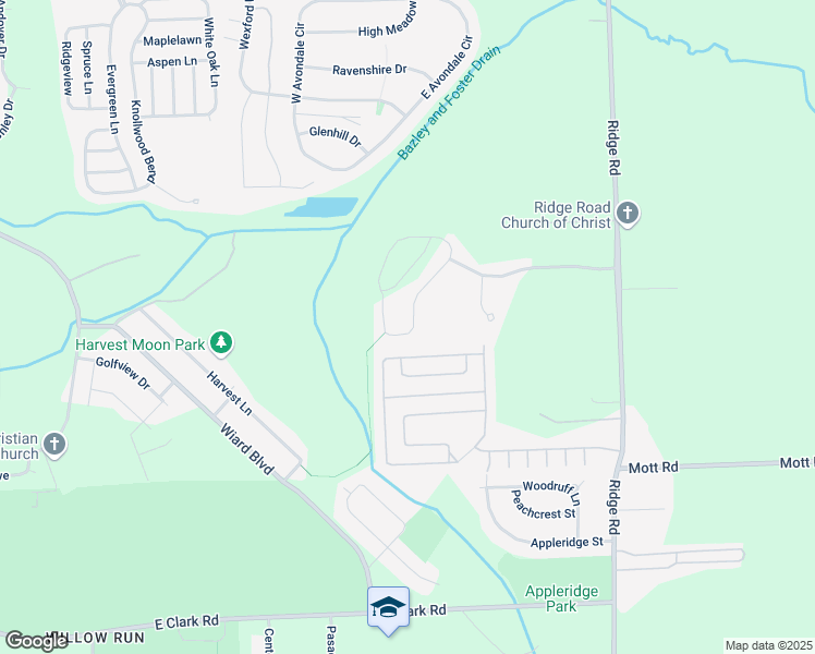map of restaurants, bars, coffee shops, grocery stores, and more near 1665 Weeping Willow Court in Superior Charter Township