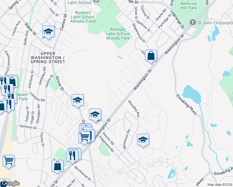 map of restaurants, bars, coffee shops, grocery stores, and more near 25 Weymouth Avenue in Boston