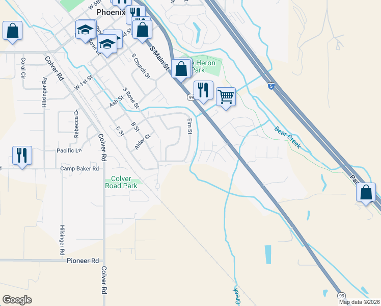 map of restaurants, bars, coffee shops, grocery stores, and more near 475 Elm Street in Phoenix