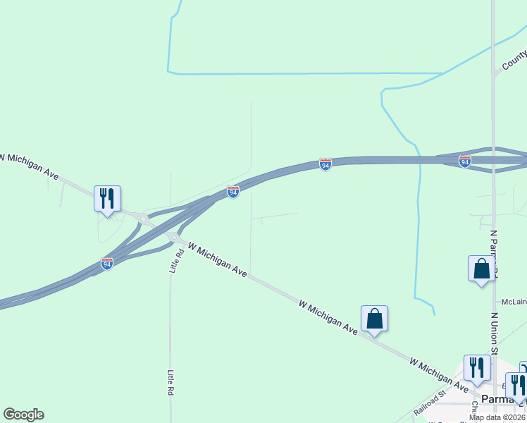 map of restaurants, bars, coffee shops, grocery stores, and more near 2497 Scott Road in Parma