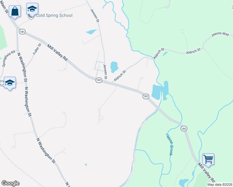 map of restaurants, bars, coffee shops, grocery stores, and more near 216 Mill Valley Road in Belchertown