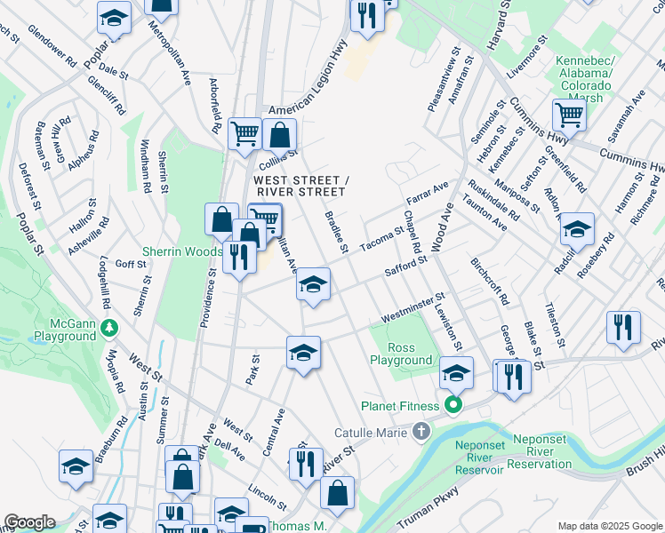 map of restaurants, bars, coffee shops, grocery stores, and more near 328 Huntington Avenue in Boston