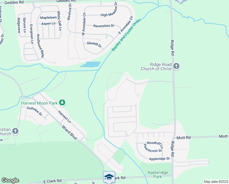 map of restaurants, bars, coffee shops, grocery stores, and more near 1665 Weeping Willow Court in Superior Charter Township