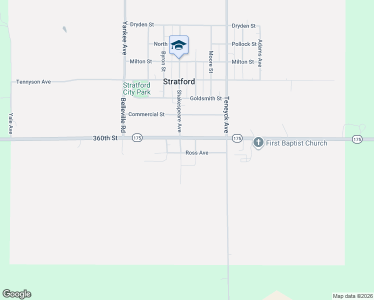 map of restaurants, bars, coffee shops, grocery stores, and more near 500-598 Willow Street in Stratford