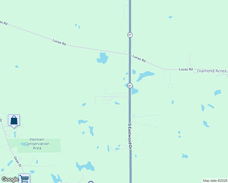 map of restaurants, bars, coffee shops, grocery stores, and more near 4301 Illinois 47 in Woodstock