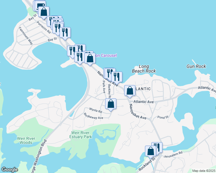 map of restaurants, bars, coffee shops, grocery stores, and more near 20 Berkley Road in Hull