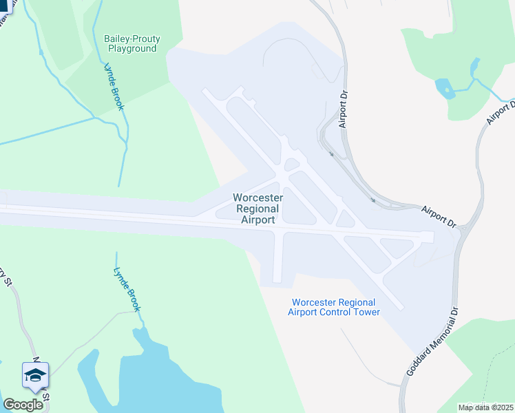 map of restaurants, bars, coffee shops, grocery stores, and more near 375 Airport Drive in Worcester