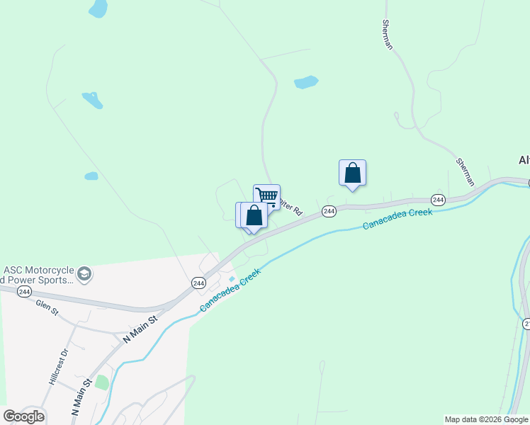 map of restaurants, bars, coffee shops, grocery stores, and more near 900 State Route 244 in Alfred Station