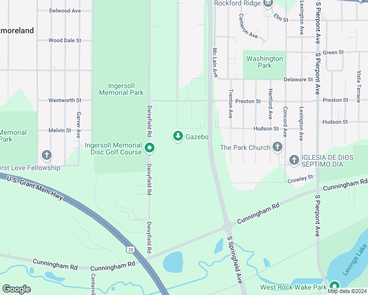 map of restaurants, bars, coffee shops, grocery stores, and more near 730 Lincoln Park Boulevard in Rockford