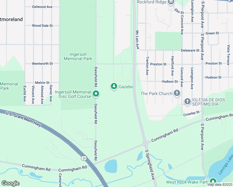 map of restaurants, bars, coffee shops, grocery stores, and more near 730 Lincoln Park Boulevard in Rockford