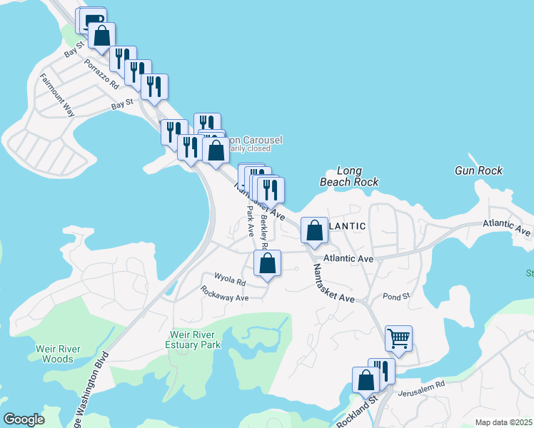 map of restaurants, bars, coffee shops, grocery stores, and more near 20 Berkley Road in Hull