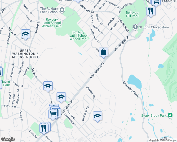 map of restaurants, bars, coffee shops, grocery stores, and more near 12 Carol Circle in Boston