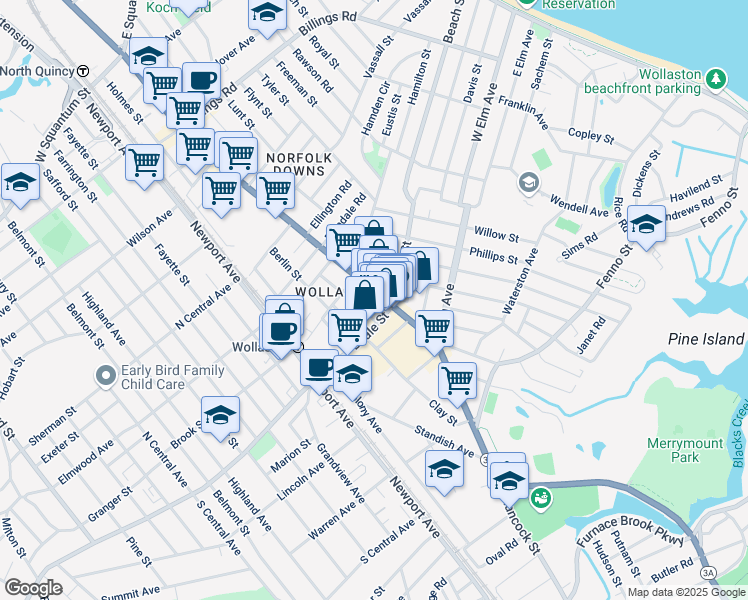 map of restaurants, bars, coffee shops, grocery stores, and more near in 