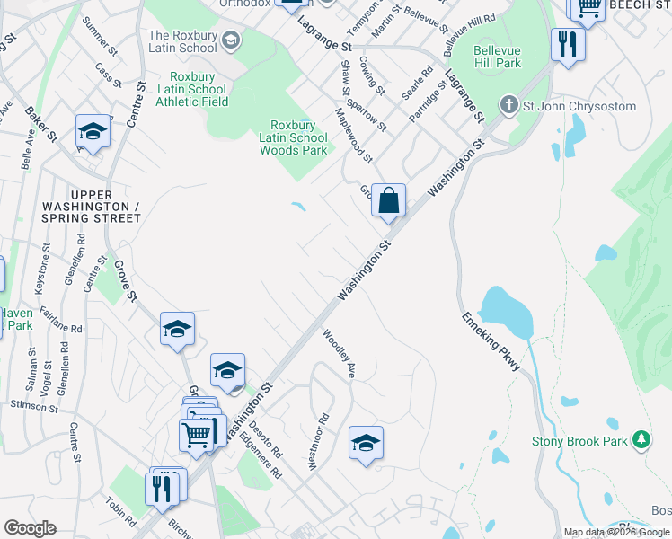 map of restaurants, bars, coffee shops, grocery stores, and more near 12 Carol Circle in Boston