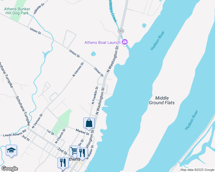 map of restaurants, bars, coffee shops, grocery stores, and more near Ernest St in Athens