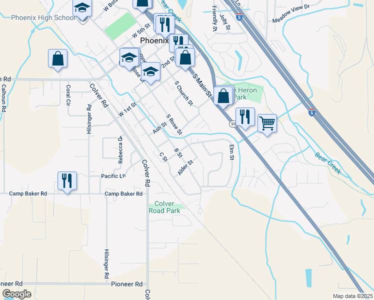 map of restaurants, bars, coffee shops, grocery stores, and more near 210 Elm St in Phoenix