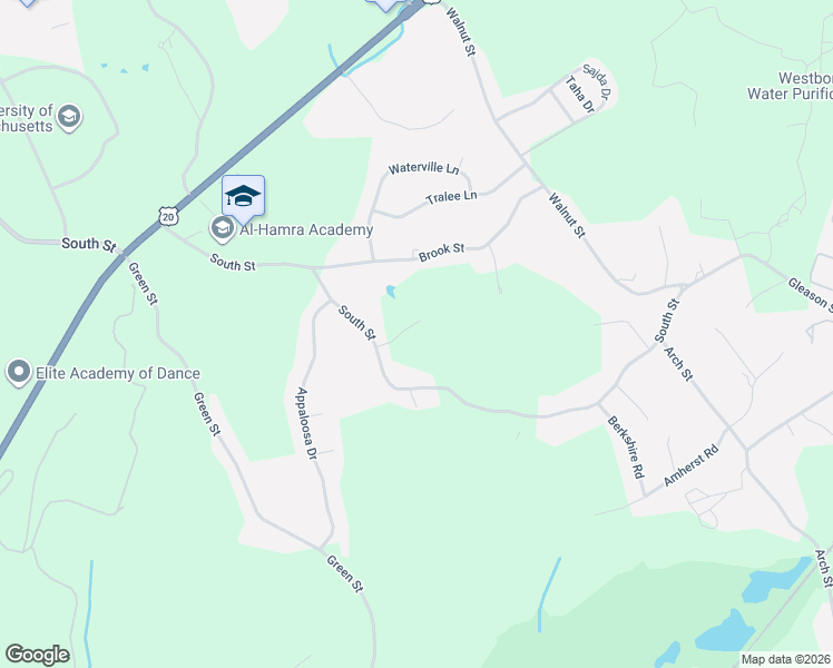 map of restaurants, bars, coffee shops, grocery stores, and more near 595 South Street in Shrewsbury
