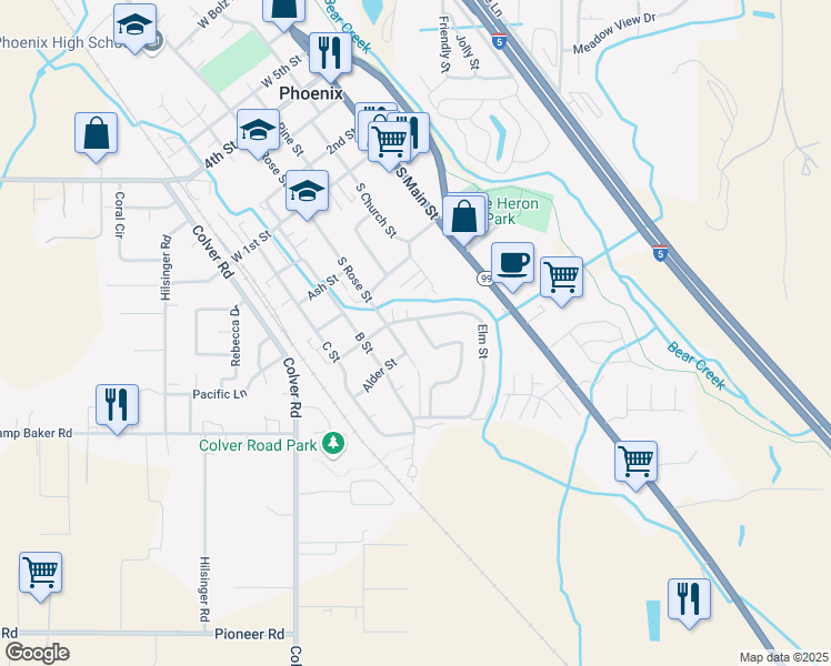 map of restaurants, bars, coffee shops, grocery stores, and more near 512 Amerman Drive in Phoenix
