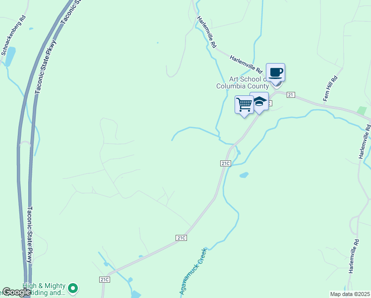map of restaurants, bars, coffee shops, grocery stores, and more near 62-49 May Hill Road in Ghent