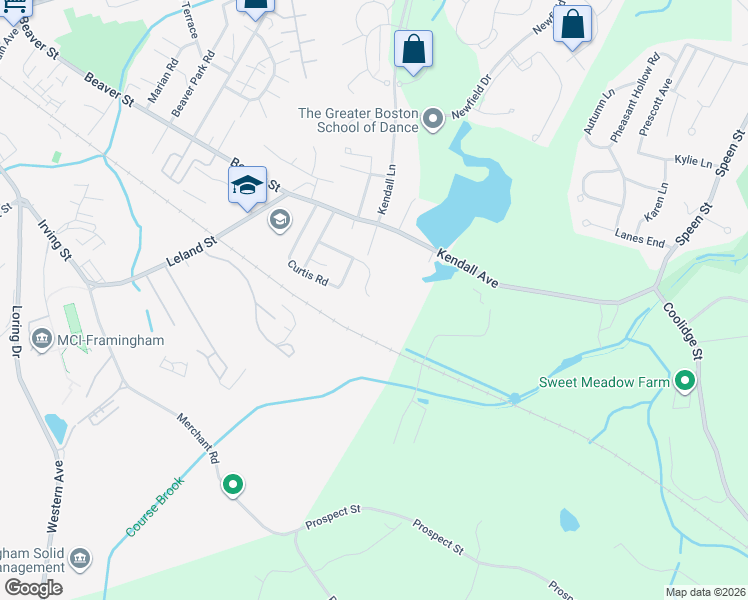 map of restaurants, bars, coffee shops, grocery stores, and more near 24b Victor Road in Framingham