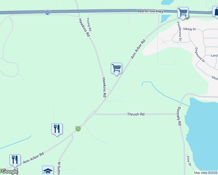 map of restaurants, bars, coffee shops, grocery stores, and more near 2437 Hawkins Road in Jackson