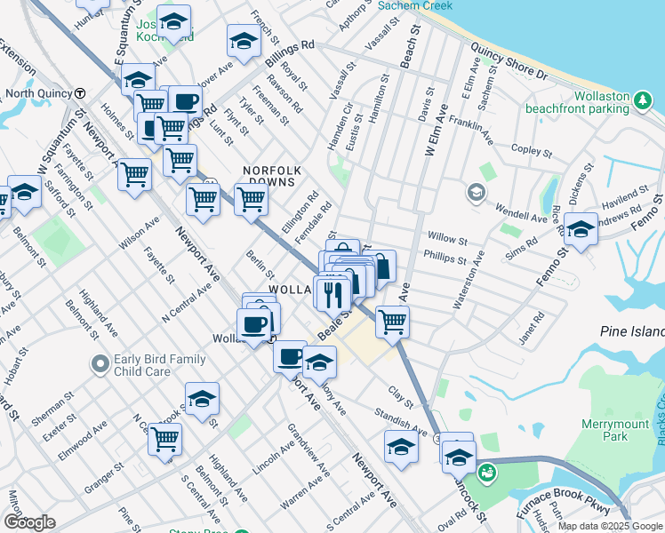 map of restaurants, bars, coffee shops, grocery stores, and more near in 